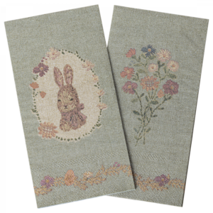 20 Servietten, Osterhase – Grün/Rosa