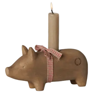 Kerzenschwein Natur - Medium 18cm H/W26