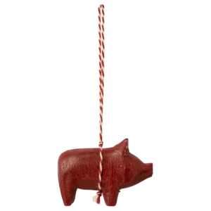 Anhänger Holzschweinchen rot