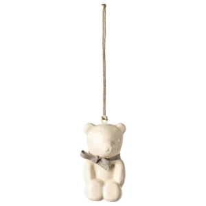 Metallanhänger hellblaue Teddybär - Schleife - 6,5 cm