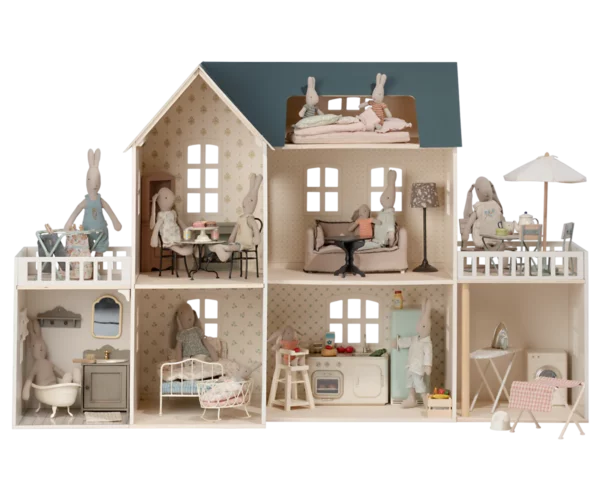 Großes Puppenhaus (Hasen 1+2, Teddies, Katzen) – Bild 2
