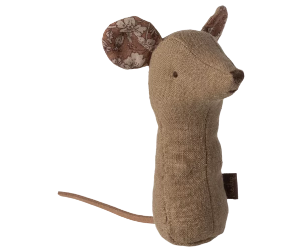 Rassel - Maus - Leinen 15 cm groß