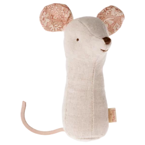 Rassel - Maus 15 cm - Leinen