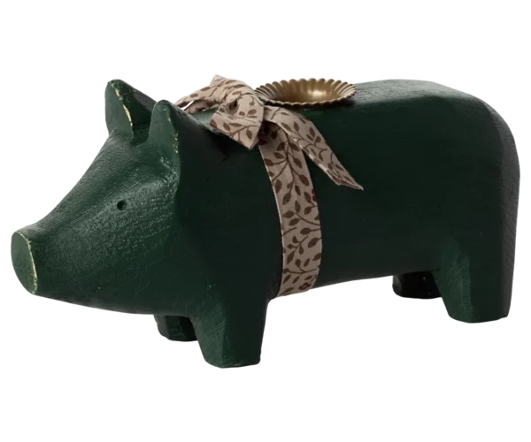 Kerzenschwein dunkelgrün - Medium 16 cm lang