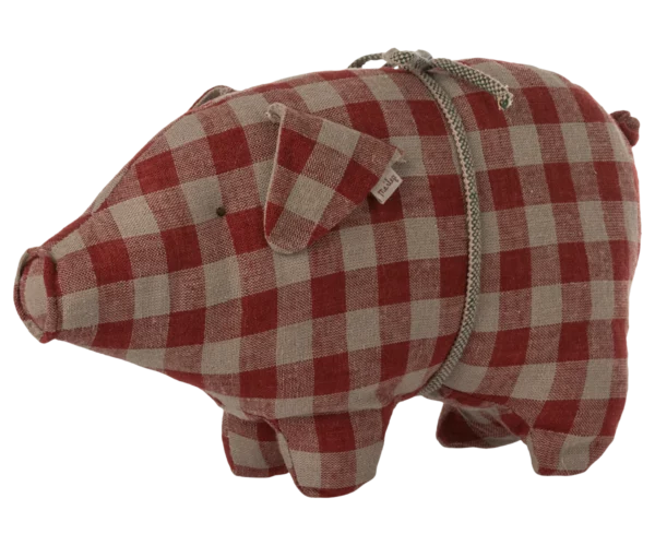 Schweinchen klein - rot kariert