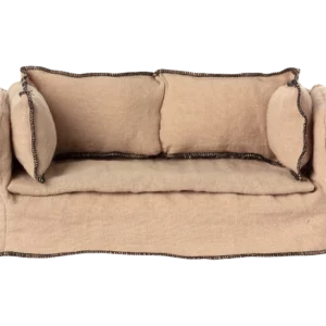 Großes Sofa - beige-schwarz