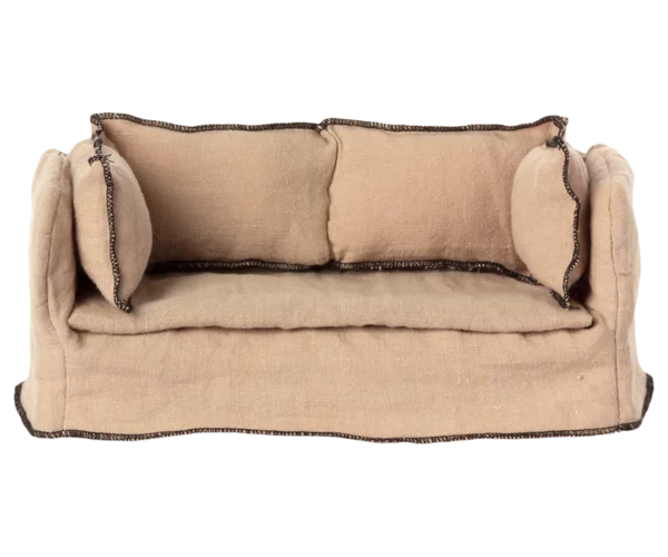 Großes Sofa - beige-schwarz