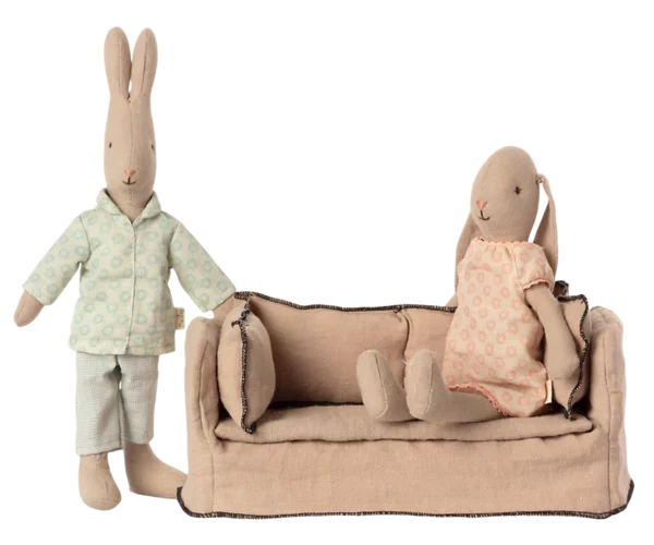 Großes Sofa - beige-schwarz – Bild 3