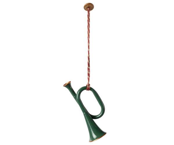 Metallanhänger - Trompete dunkelgrün 7,5 cm