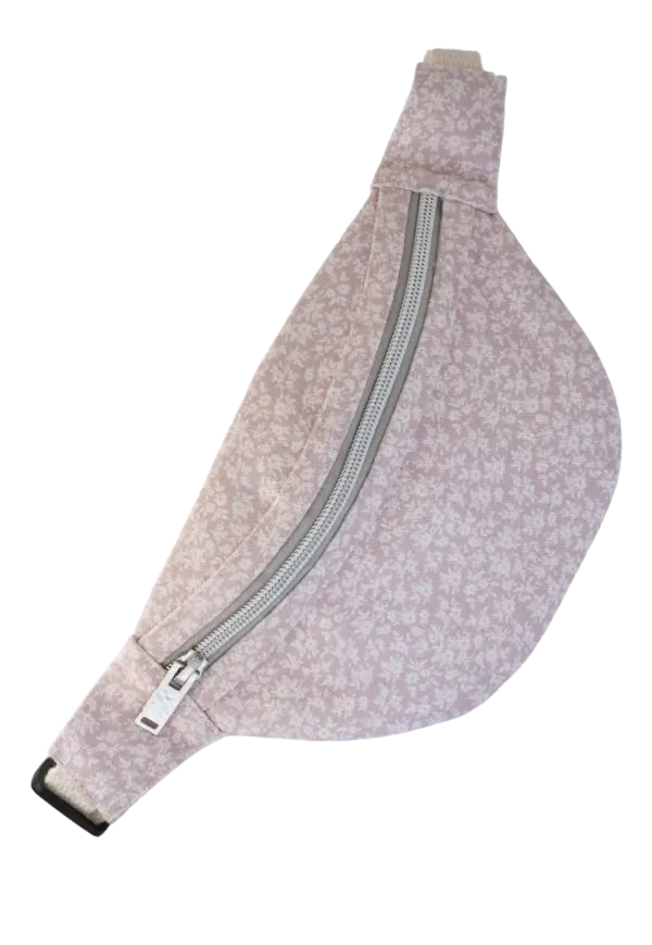 Beuteltasche - rosa mit Blütenmuster