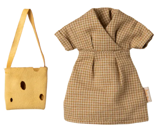 Kleid mit Käsetasche für Mama Maus