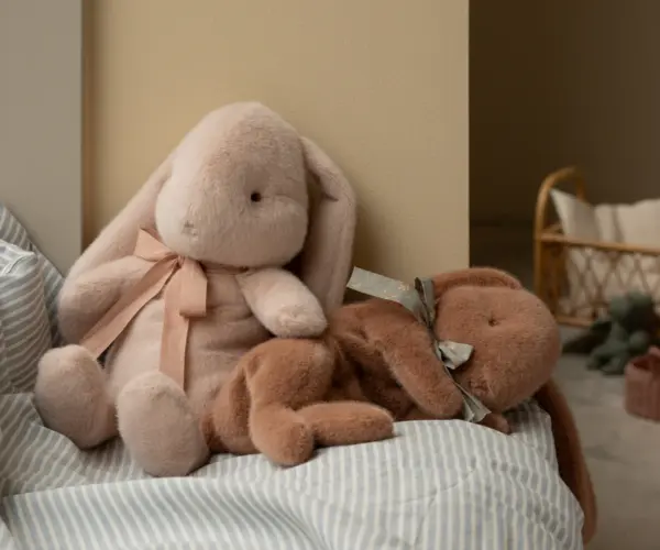 Kuschelweicher Plüschhase in Softbraun