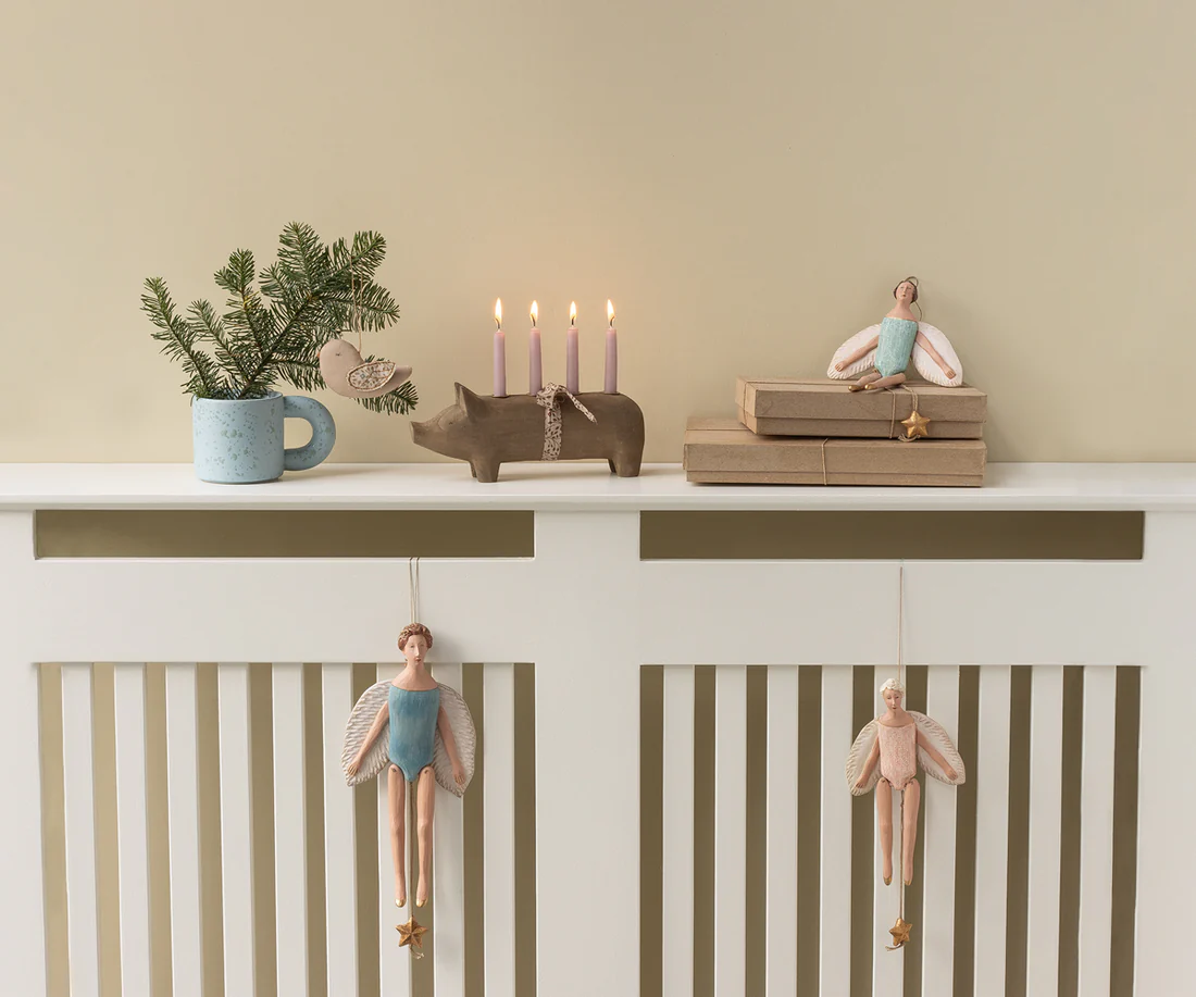 Hampelfrau-Engel dunkles mint, groß, 28cm