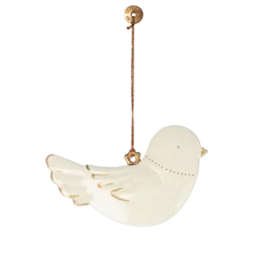 Metallanhänger Vogel, goldene Akzente