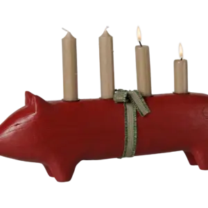 Kerzenschwein rot - Large 38cm H/W26