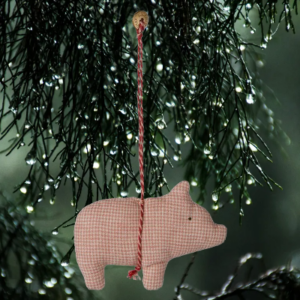 Stoffanhänger Schweinchen rosa H/W26